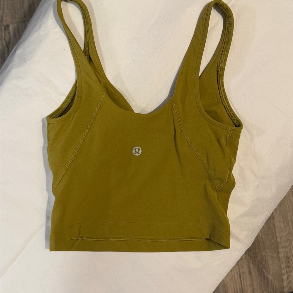 Lululemon Align Tank Auric Gold Olive Green Size 0 Excellent Condition - Picture 2 of 3